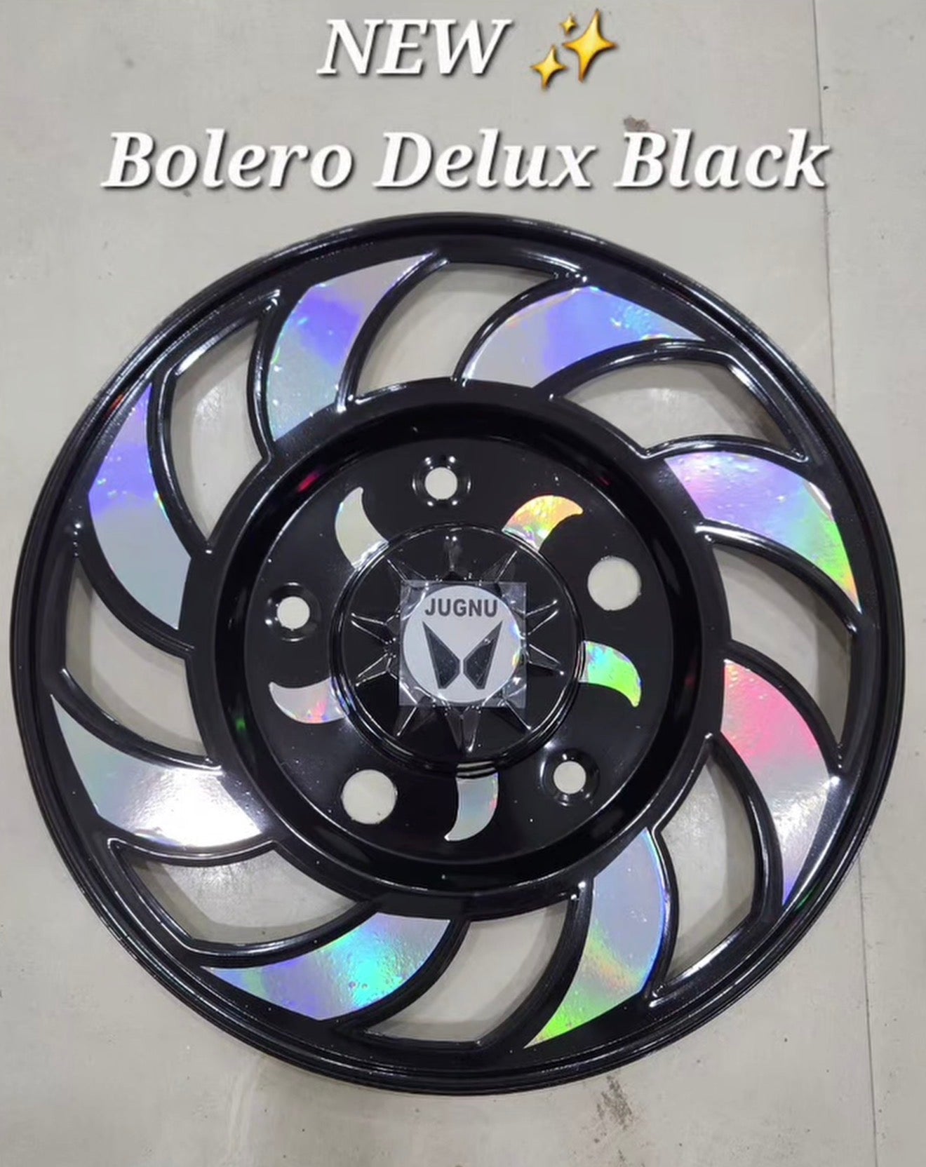Black Kupa Straight design wheel cap / steel wheel cap / 15” inch size (4 pis inside) ब्लैक स्ट्रेट व्हील कैप 15” इंच साइज में / हेवी क्वॉलिटी 4 पीस आयेगा